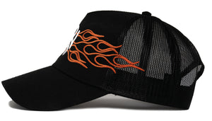 Neverever Logo Flame Trucker Black