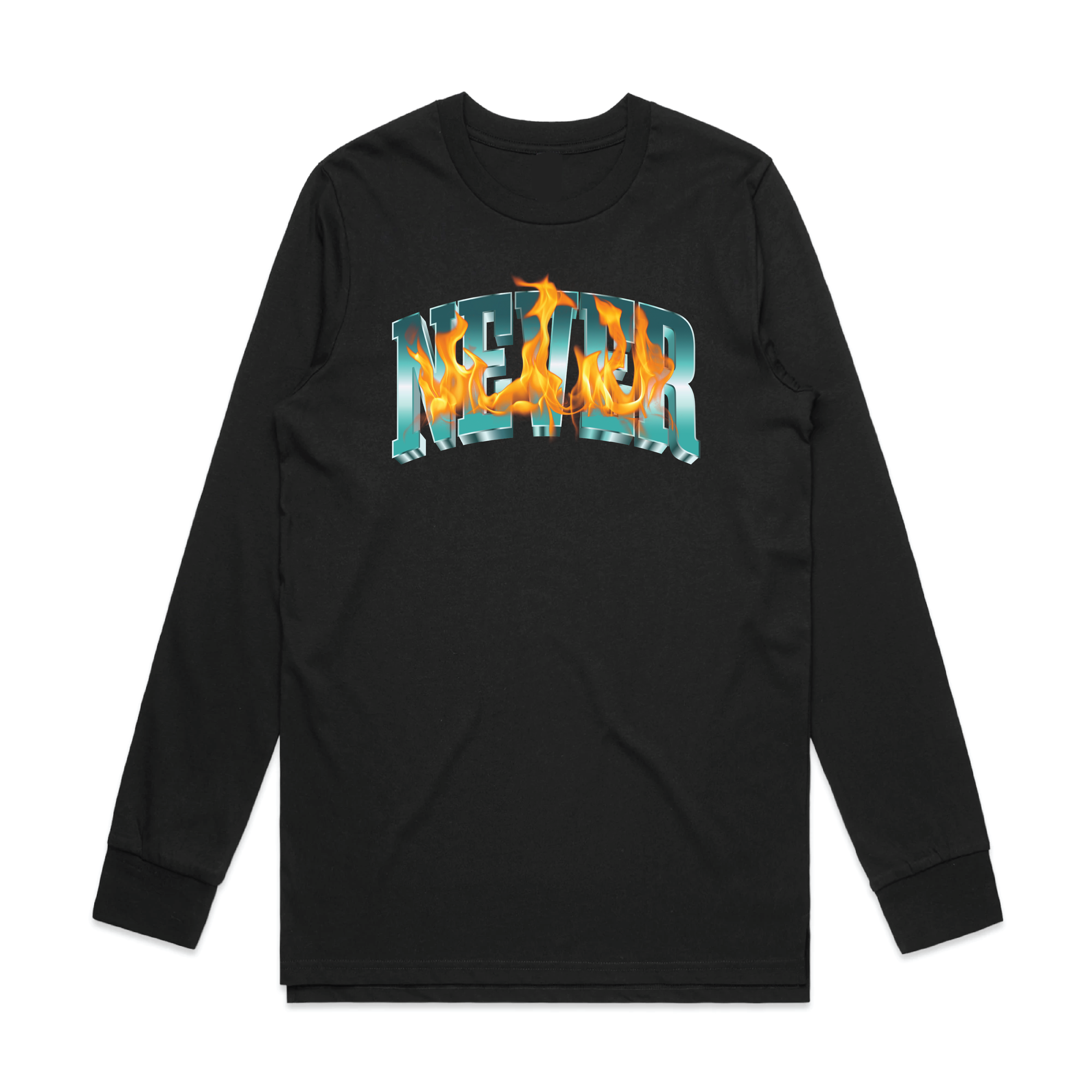 Chrome Fire 'NEVER'  Longsleeve - Black