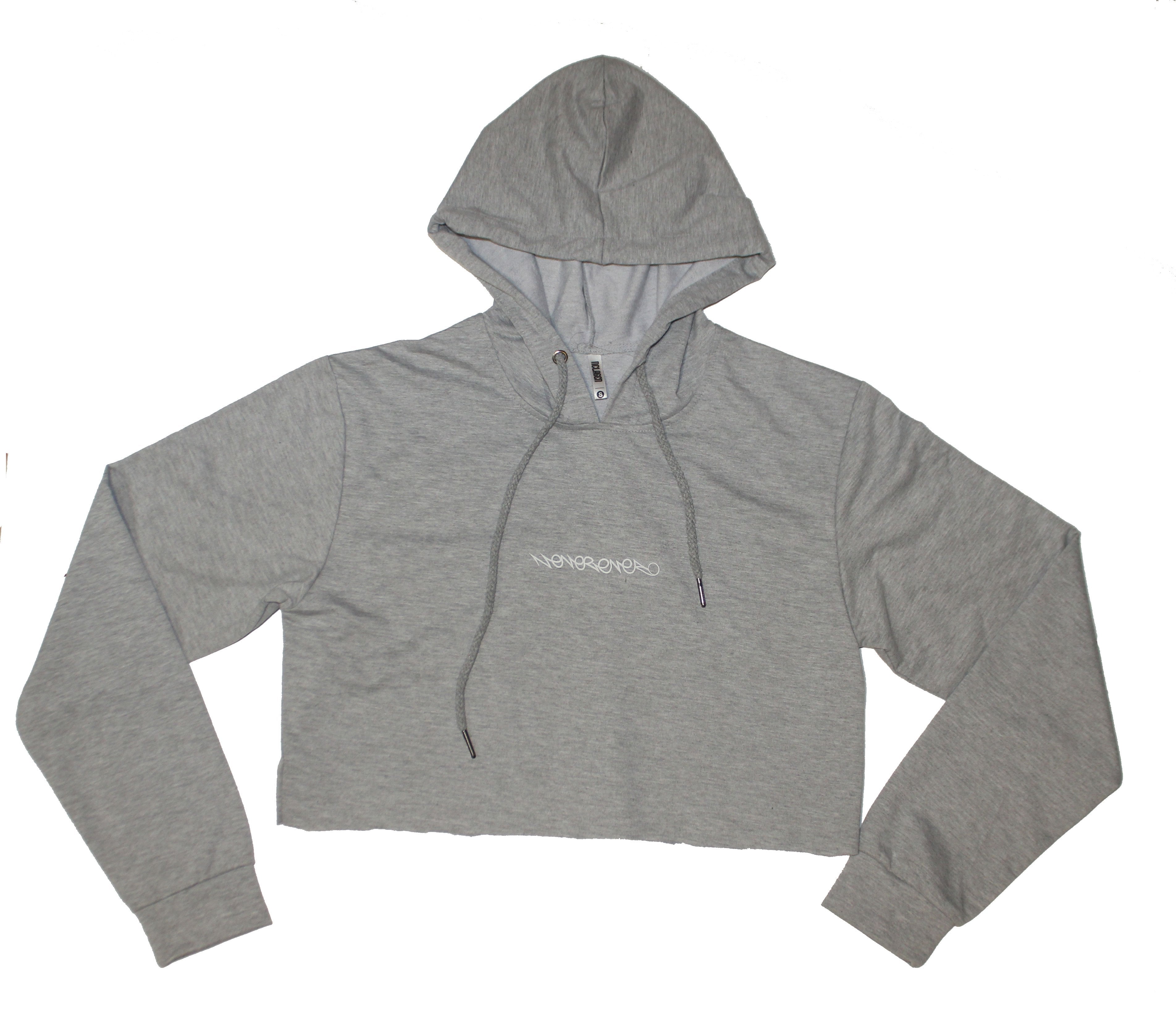 Signature Crop Top Hoodie Gray